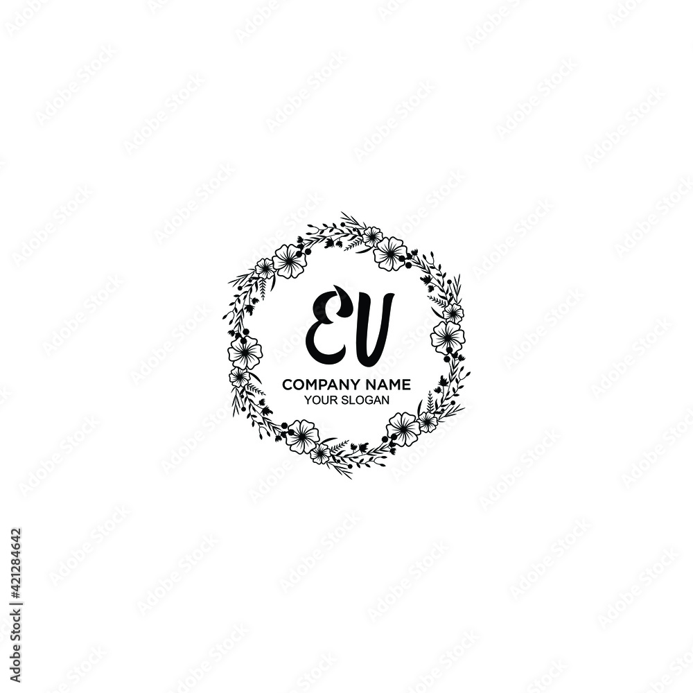 EV initial letters Wedding monogram logos, hand drawn modern minimalistic and frame floral templates EV initial letters Wedding monogram logos, hand drawn modern minimalistic and frame floral templates
