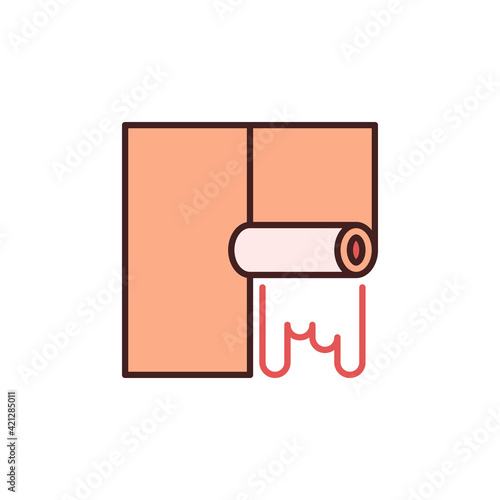 Wallpaper Hanging Process vector concept colored icon