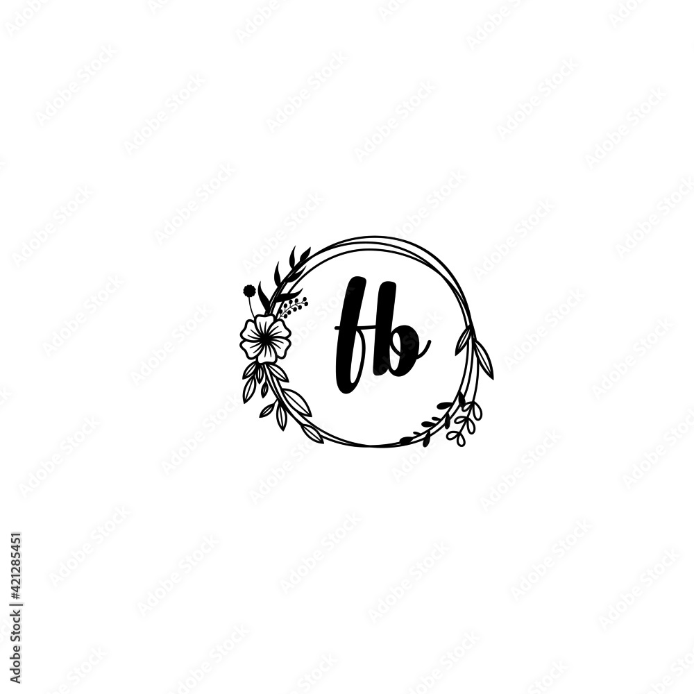 FB initial letters Wedding monogram logos, hand drawn modern minimalistic and frame floral templates FB initial letters Wedding monogram logos, hand drawn modern minimalistic and frame floral templates