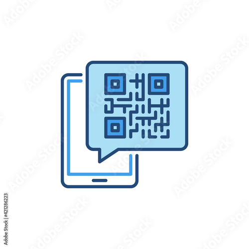 Smartphone with QR Code Message vector colored icon