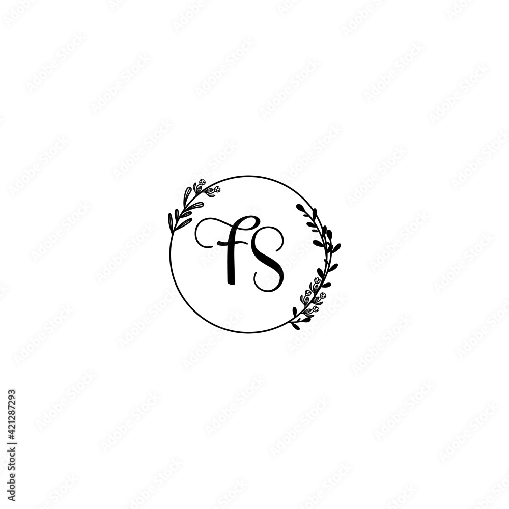FS initial letters Wedding monogram logos, hand drawn modern minimalistic and frame floral templates FS initial letters Wedding monogram logos, hand drawn modern minimalistic and frame floral templates