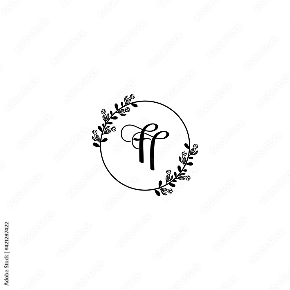 FT initial letters Wedding monogram logos, hand drawn modern minimalistic and frame floral templates FT initial letters Wedding monogram logos, hand drawn modern minimalistic and frame floral templates