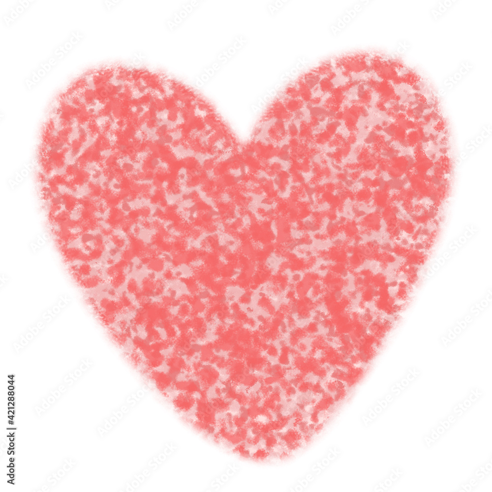 Clipart red heart. Cartoon cute picture. The image is isolated on a white background.