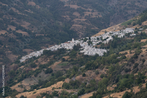 towns on the side of a mountain in the Sierra Nevada