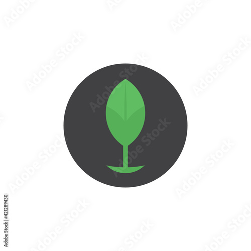 Plant and leaves icon. Leaf symbol of ecology, enviroment and nature. Vegetarian and vegan pictogram design.
