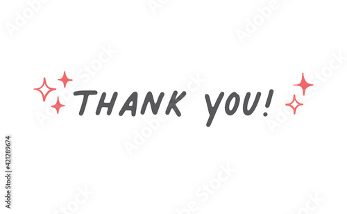 Thank you calligraphic lettering design. Thanks message vector in trendy style.