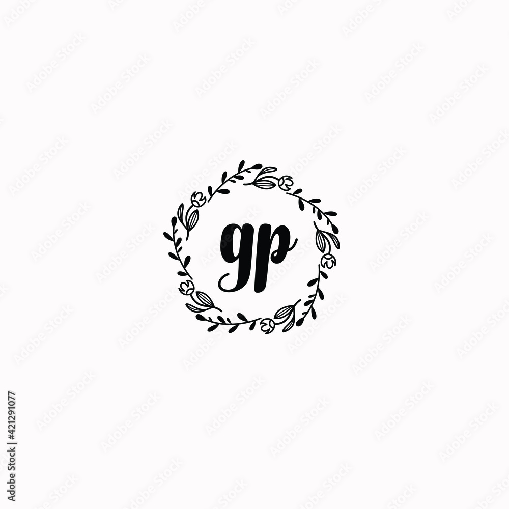 GP initial letters Wedding monogram logos, hand drawn modern minimalistic and frame floral templates GP initial letters Wedding monogram logos, hand drawn modern minimalistic and frame floral templates