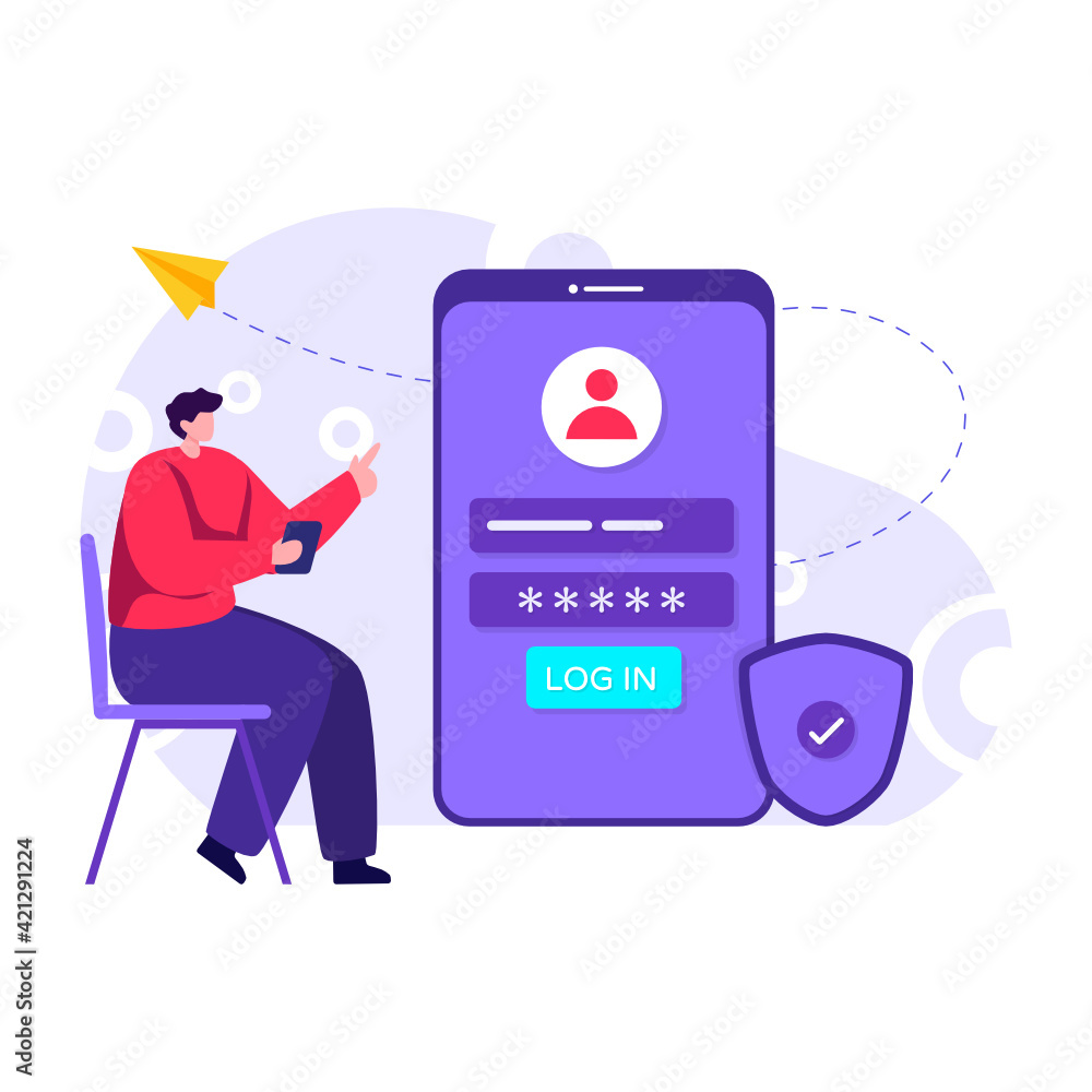 Flat illustration portraying secure login
Flat illustration portraying secure login