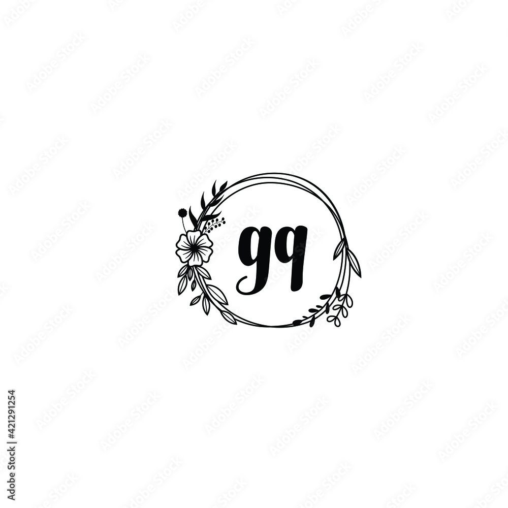 GQ initial letters Wedding monogram logos, hand drawn modern minimalistic and frame floral templates GQ initial letters Wedding monogram logos, hand drawn modern minimalistic and frame floral templates