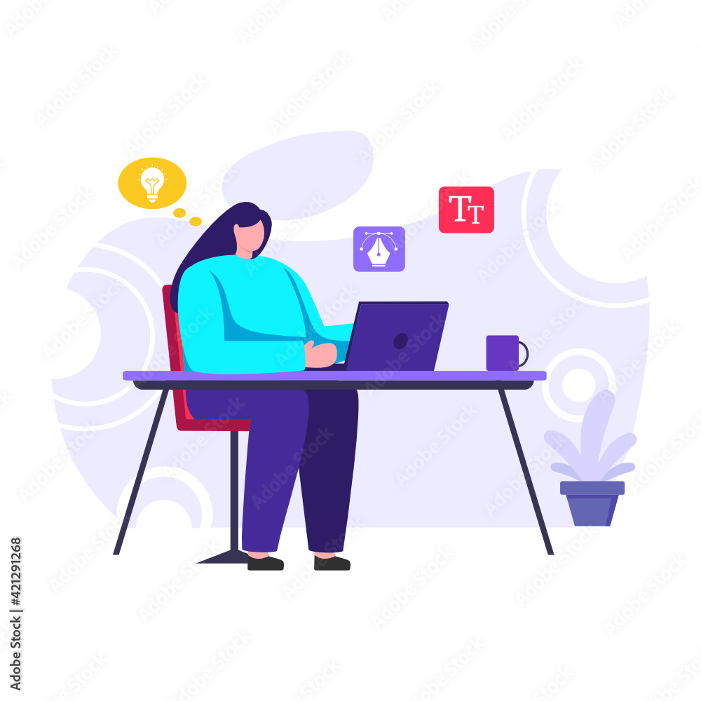 A graphic designer flat editable illustration
A graphic designer flat editable illustration