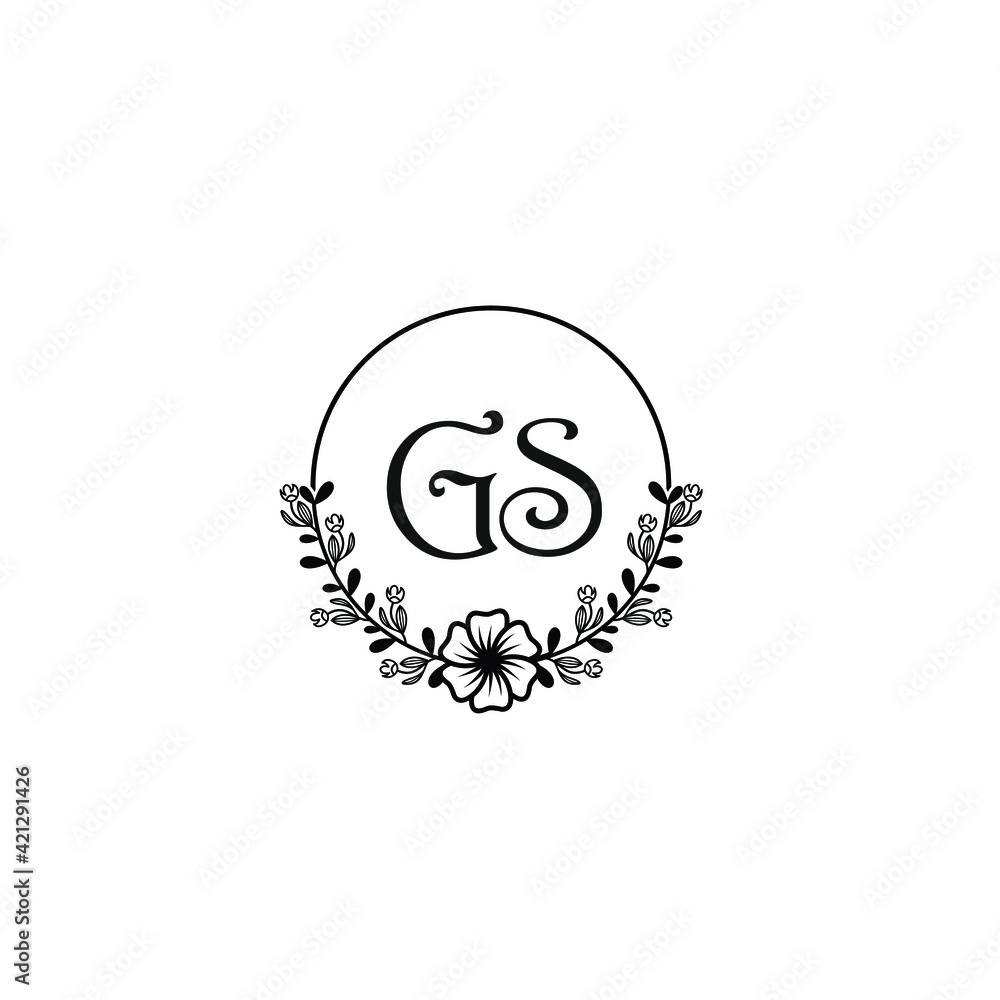 GS initial letters Wedding monogram logos, hand drawn modern minimalistic and frame floral templates GS initial letters Wedding monogram logos, hand drawn modern minimalistic and frame floral templates