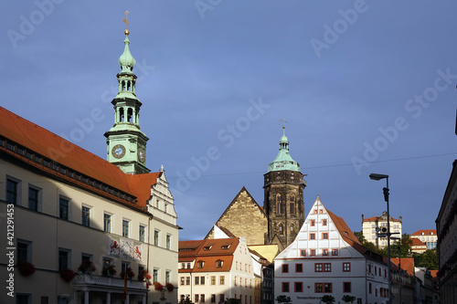 Rathaus und Marienkirche in Pirna