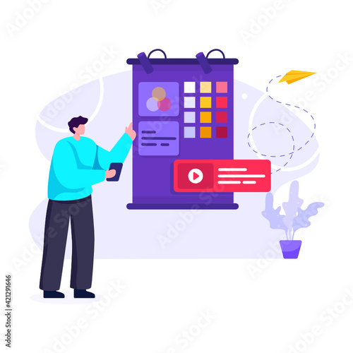 
Print ads in flat illustration design 

