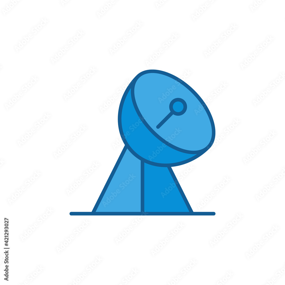 Parabolic Dish Receiver vector concept blue icon Parabolic Dish Receiver vector concept blue icon
