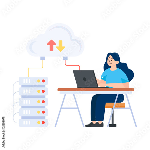 
Cloud computing flat illustration design vector 

