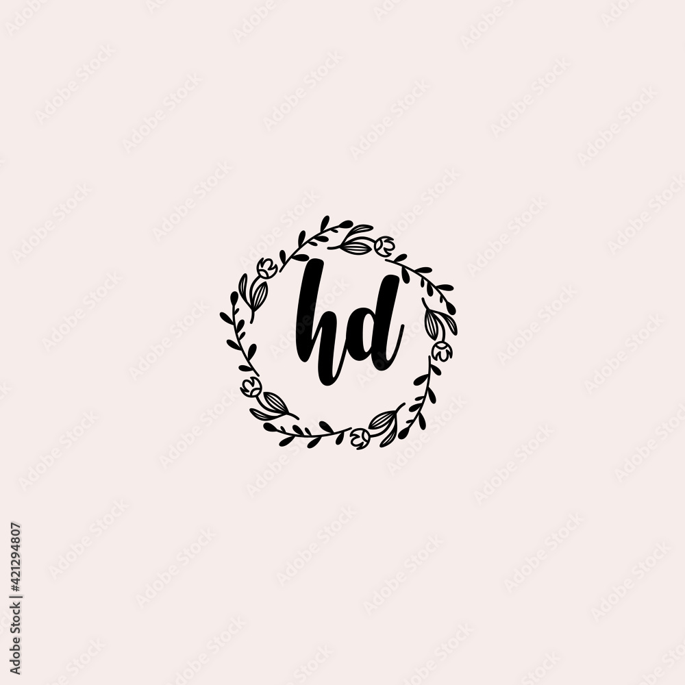 HD initial letters Wedding monogram logos, hand drawn modern minimalistic and frame floral templates