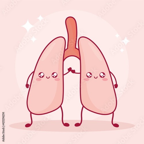 cute lungs illustration
