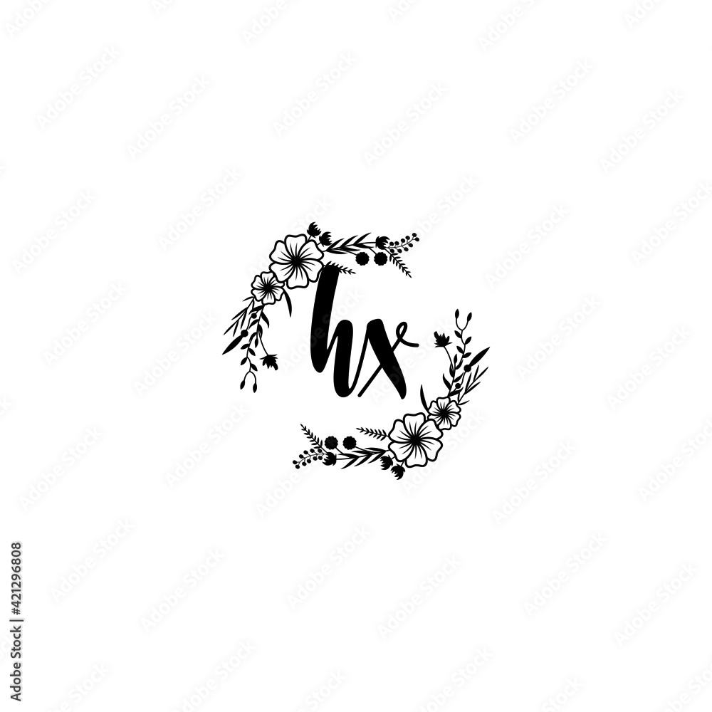 HX initial letters Wedding monogram logos, hand drawn modern minimalistic and frame floral templates HX initial letters Wedding monogram logos, hand drawn modern minimalistic and frame floral templates