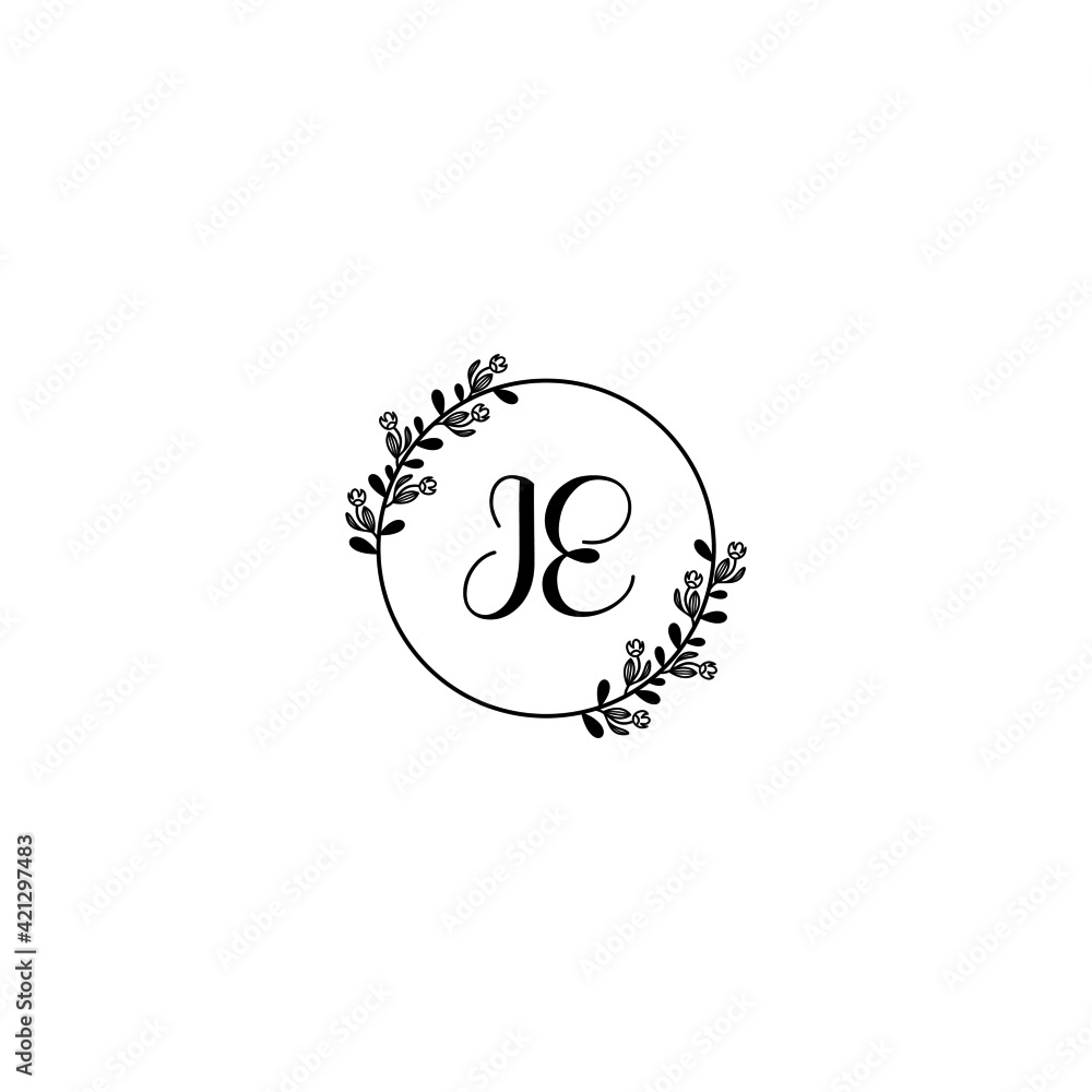 IE initial letters Wedding monogram logos, hand drawn modern minimalistic and frame floral templates IE initial letters Wedding monogram logos, hand drawn modern minimalistic and frame floral templates