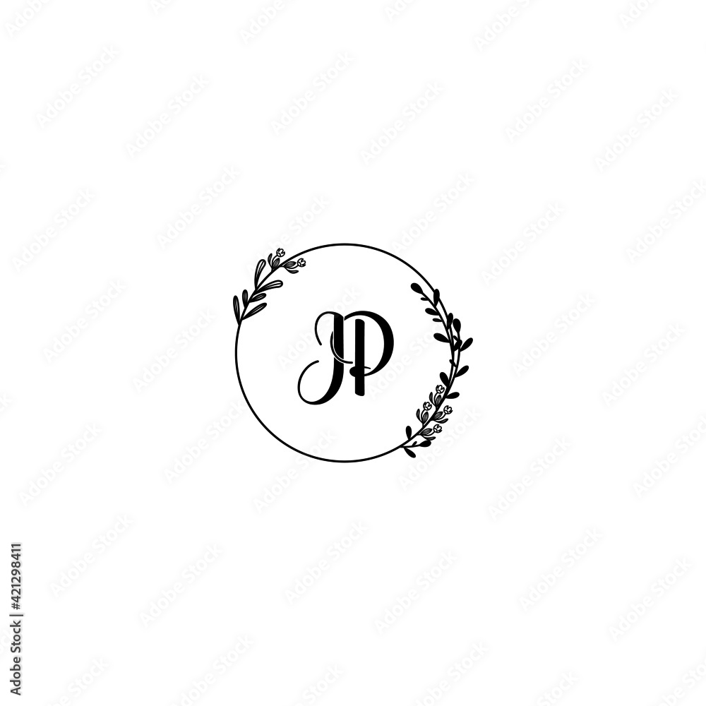 IP initial letters Wedding monogram logos, hand drawn modern minimalistic and frame floral templates IP initial letters Wedding monogram logos, hand drawn modern minimalistic and frame floral templates