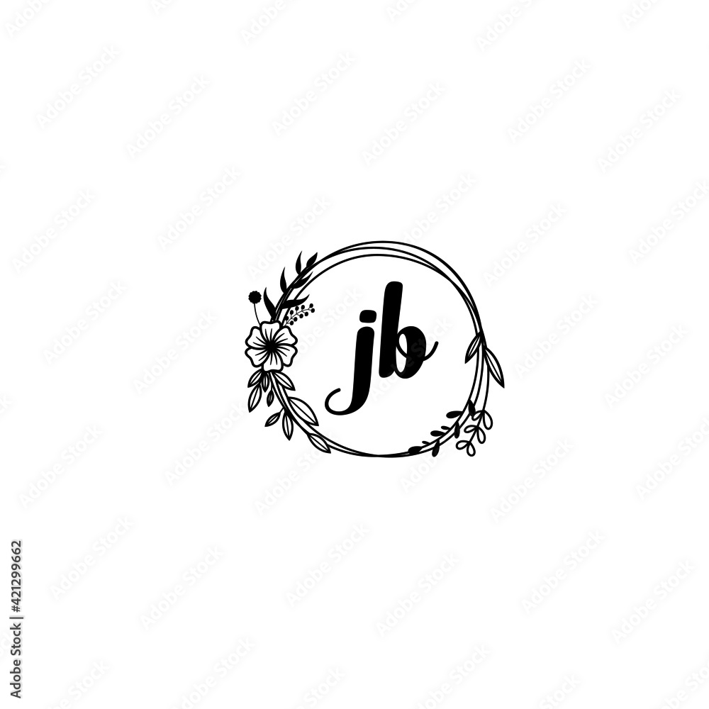 JB initial letters Wedding monogram logos, hand drawn modern minimalistic and frame floral templates JB initial letters Wedding monogram logos, hand drawn modern minimalistic and frame floral templates