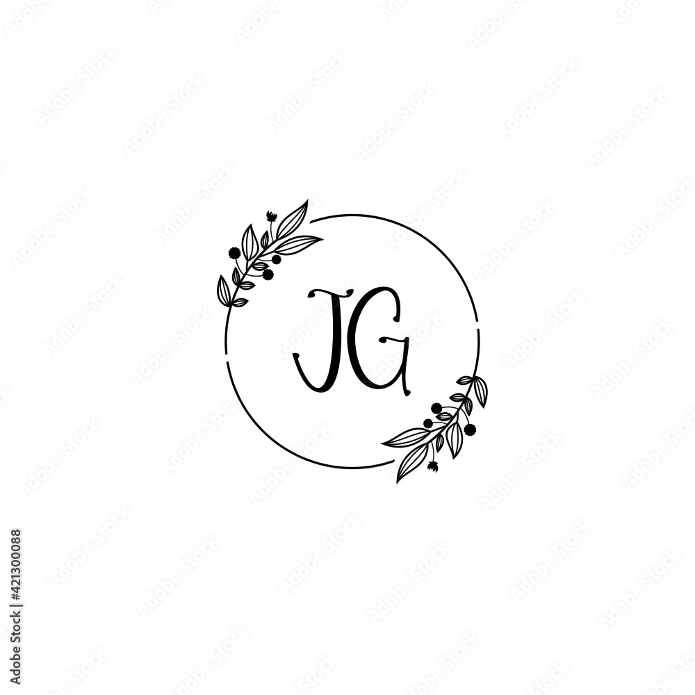 JG initial letters Wedding monogram logos, hand drawn modern minimalistic and frame floral templates JG initial letters Wedding monogram logos, hand drawn modern minimalistic and frame floral templates