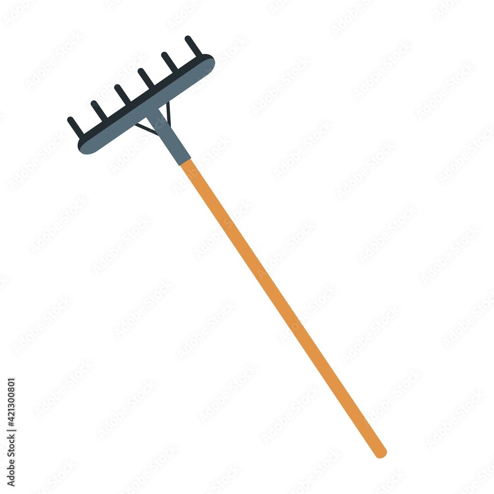 Isolated garden rake icon. Gardening icon - Vector illustration Isolated garden rake icon. Gardening icon - Vector illustration