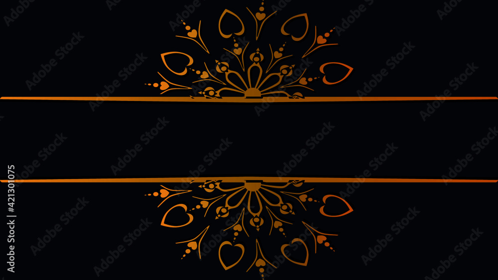 Golden abstract Mandal ornate pattern for background, invitations, cards, premium templates.