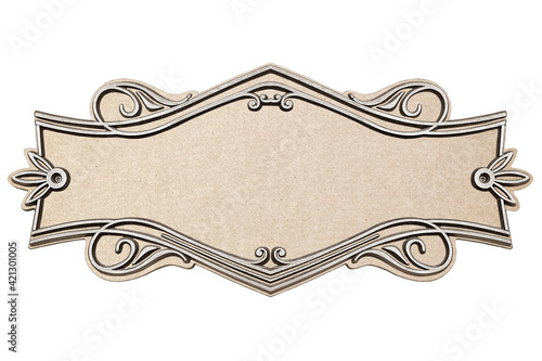 Photography Vintage cast metal plate isolated on white background