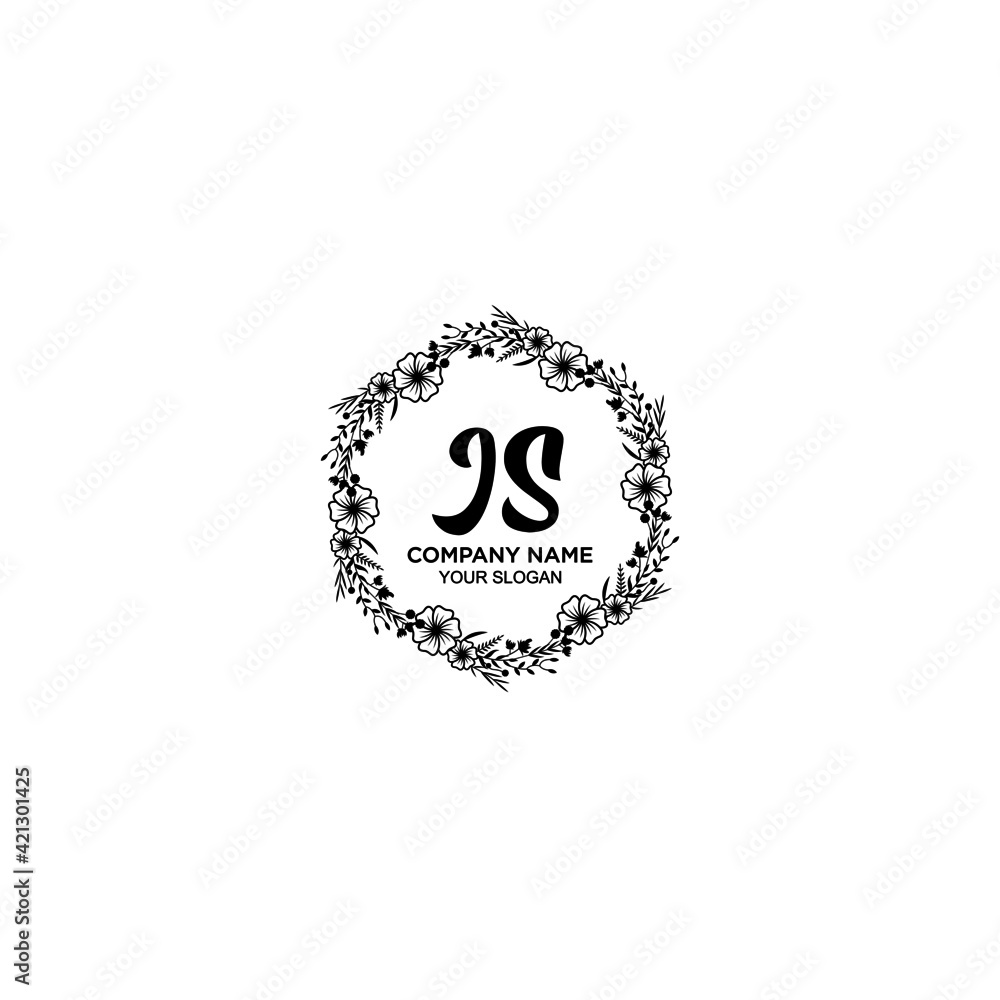 JS initial letters Wedding monogram logos, hand drawn modern minimalistic and frame floral templates JS initial letters Wedding monogram logos, hand drawn modern minimalistic and frame floral templates