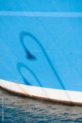 shadow of a street lamp