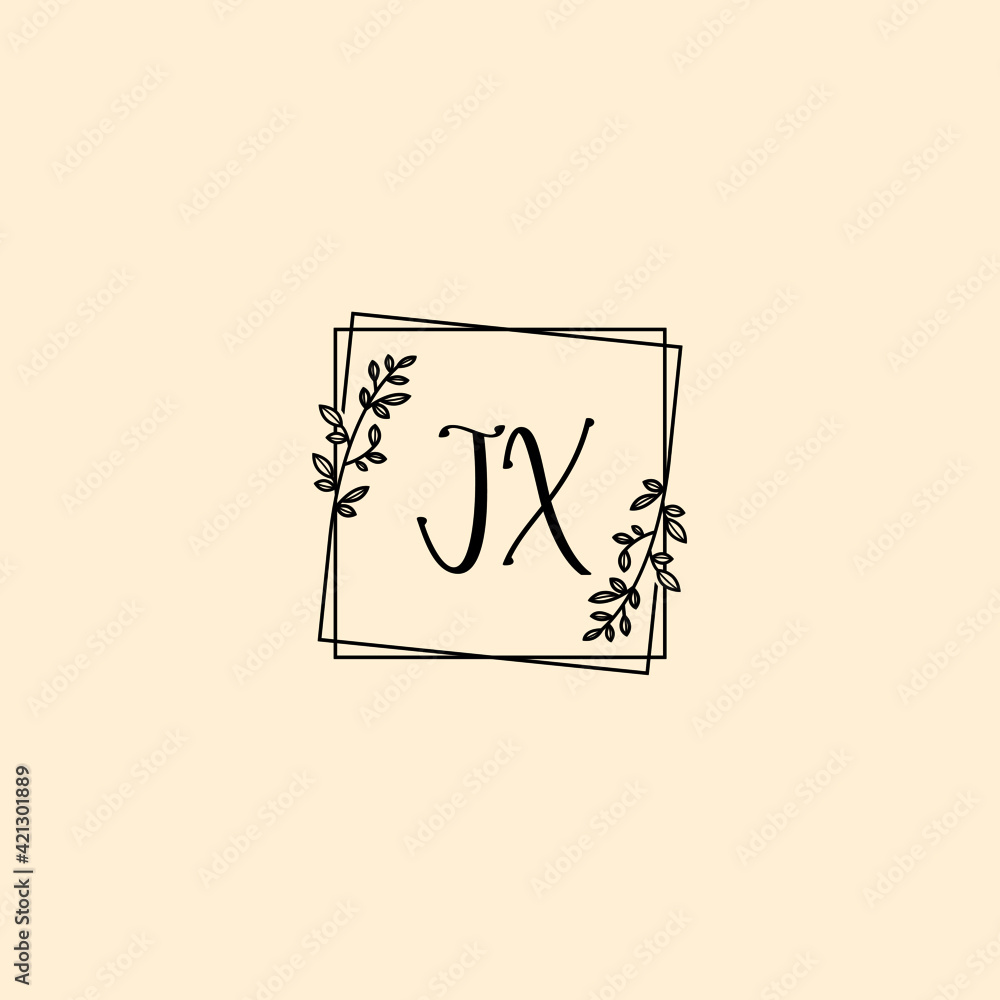 JX initial letters Wedding monogram logos, hand drawn modern minimalistic and frame floral templates JX initial letters Wedding monogram logos, hand drawn modern minimalistic and frame floral templates