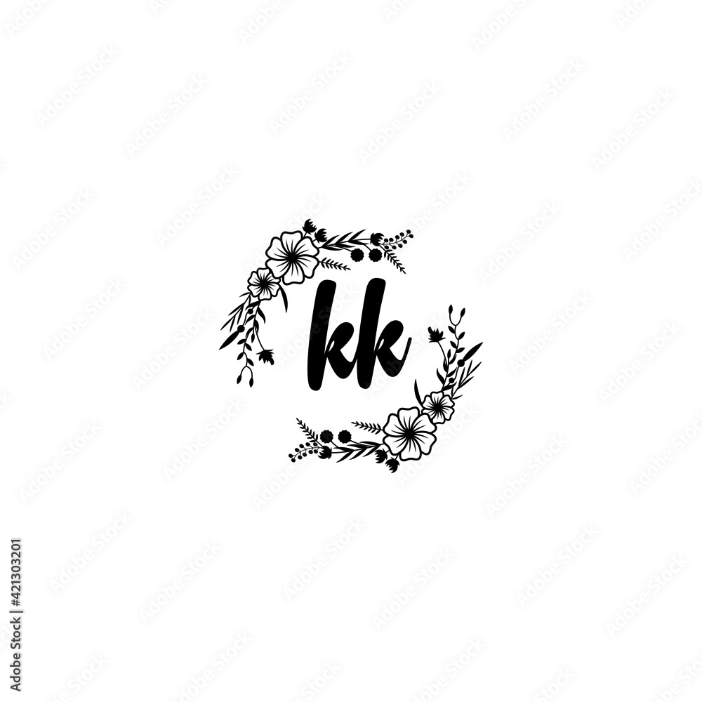KK initial letters Wedding monogram logos, hand drawn modern minimalistic and frame floral templates KK initial letters Wedding monogram logos, hand drawn modern minimalistic and frame floral templates