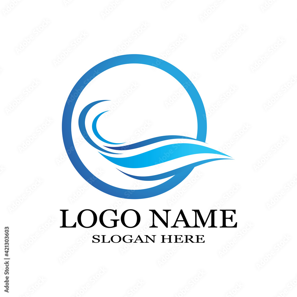 Water wave icon vector illustration design logo Water wave icon vector illustration design logo