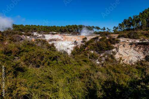 Thermal ponds and area, Wai-O-Tapu, Rotarua, New Zealand