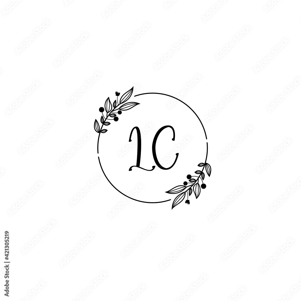LC initial letters Wedding monogram logos, hand drawn modern minimalistic and frame floral templates LC initial letters Wedding monogram logos, hand drawn modern minimalistic and frame floral templates