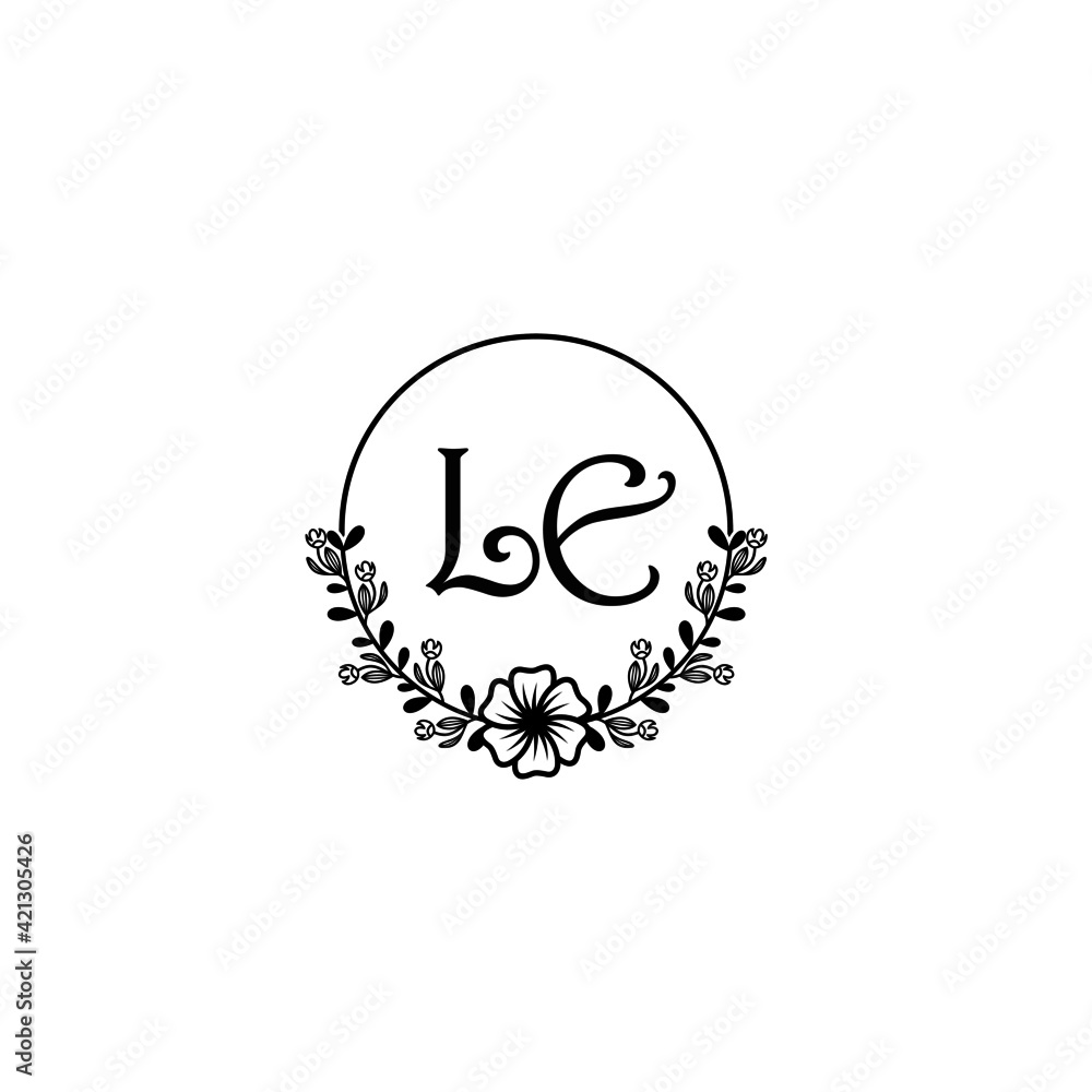 LE initial letters Wedding monogram logos, hand drawn modern minimalistic and frame floral templates LE initial letters Wedding monogram logos, hand drawn modern minimalistic and frame floral templates