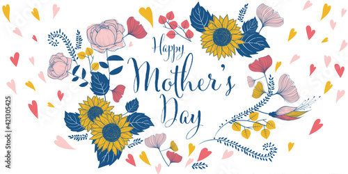 Love floral illustration