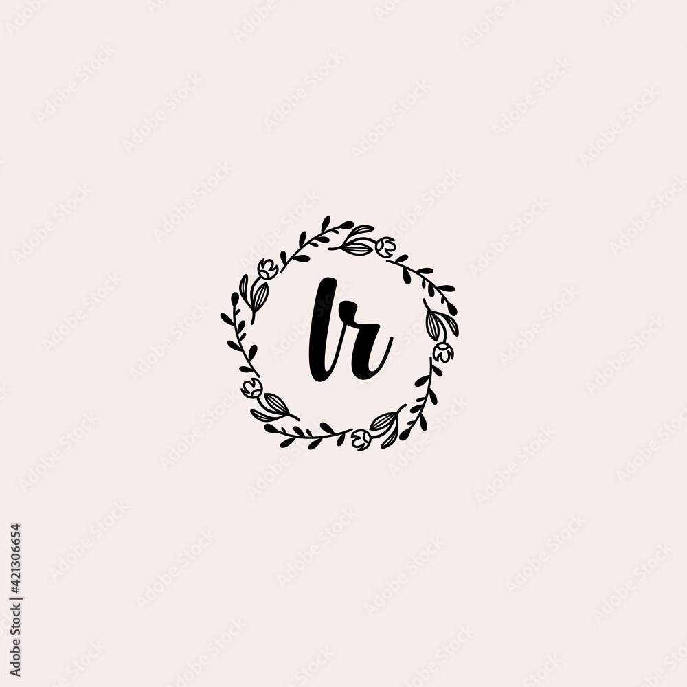 LR initial letters Wedding monogram logos, hand drawn modern minimalistic and frame floral templates LR initial letters Wedding monogram logos, hand drawn modern minimalistic and frame floral templates