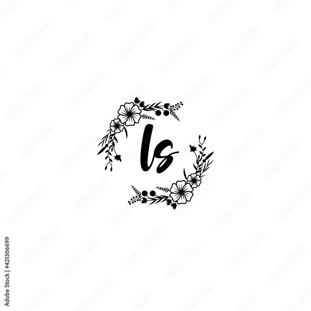 LS initial letters Wedding monogram logos, hand drawn modern minimalistic and frame floral templates LS initial letters Wedding monogram logos, hand drawn modern minimalistic and frame floral templates