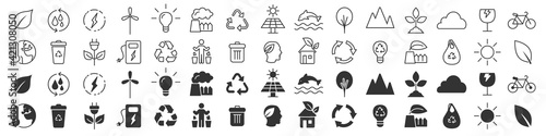 Environment and eco excellent icons collection in two different styles