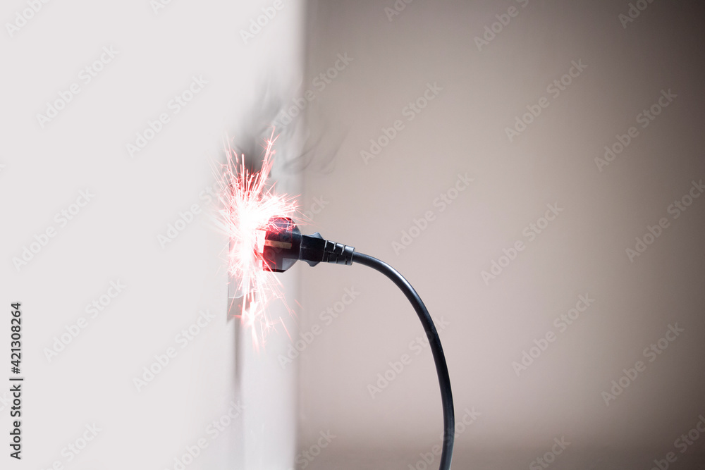 Electrical Hazard Electrical plug causes electric shock, Idea for