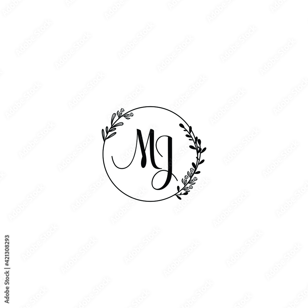 MJ initial letters Wedding monogram logos, hand drawn modern minimalistic and frame floral templates MJ initial letters Wedding monogram logos, hand drawn modern minimalistic and frame floral templates