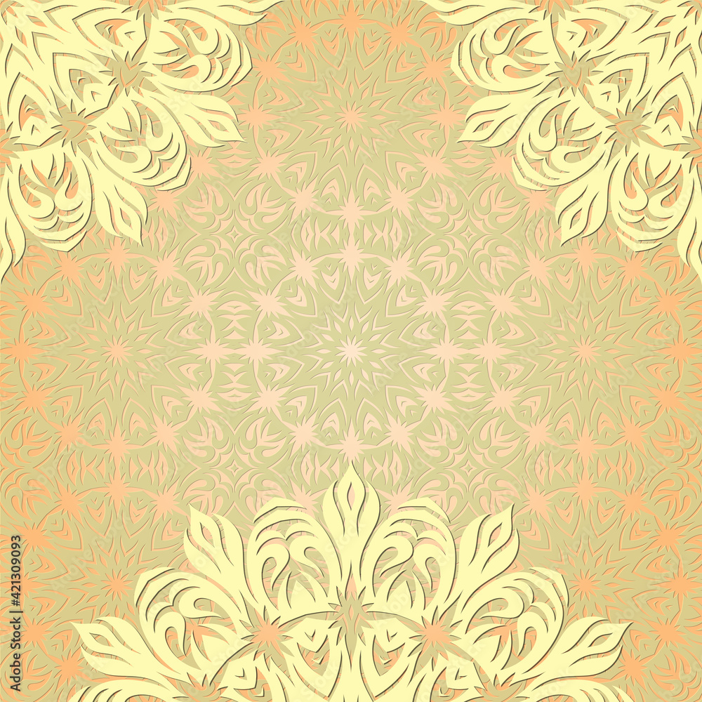 Mandala Background.Abstract floral Islamic design.Oriental floral ornament with mandala.