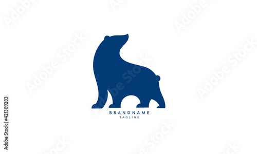 Minimal bear logo. Abstract polar bear logo