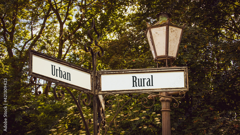 Street Sign Rural versus Urban
