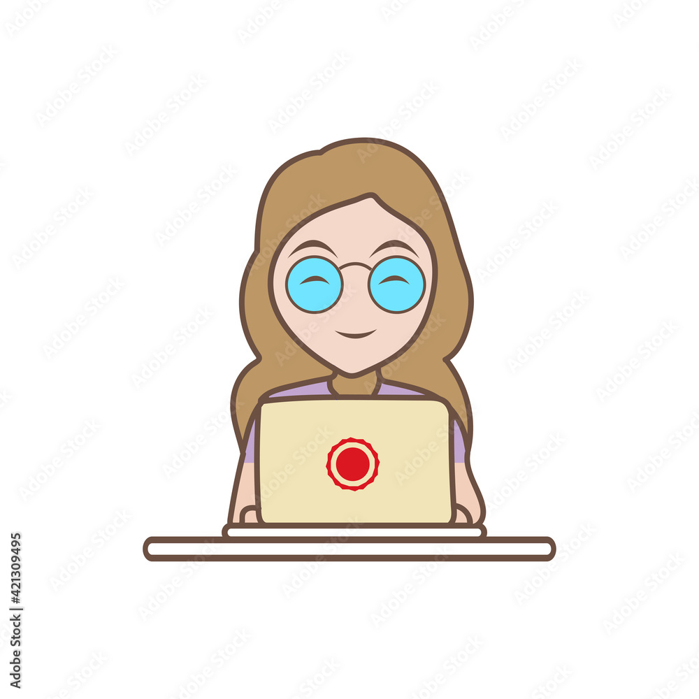 Women browsing internet at Work. Girls Using Laptops Working And Drinking Coffee. Girl Browsing Internet, Chatting. vector illustration. Women browsing internet at Work. Girls Using Laptops Working And Drinking Coffee. Girl Browsing Internet, Chatting. vector illustration.