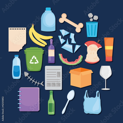 waste recycling icons
