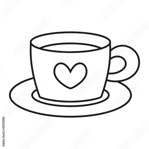 Isolated coffee cup with a heart - Vector