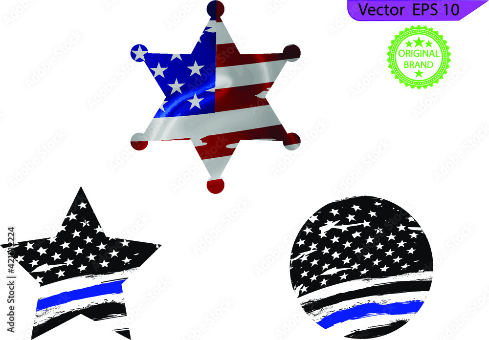thumbnail interactive-video image 1 of Sheriff Flag Thin Blue Line Patriotic T-Shirt – 100% Cotton Men's Graphic Tee 1 of 6